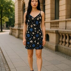 Miss Me Womens Floral Lace Slip Dress Size L